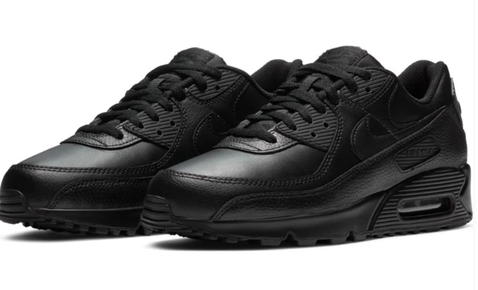 Men's Nike Air Max 90 LTR – Triple Black Leather