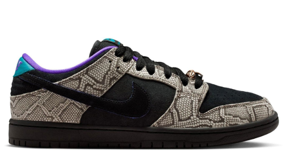 Nike SB Dunk Low x Dashawn Jordan – Snakeskin / Black / Fierce Purple